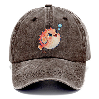 Pufferfish Bubble Bounce Sea Sprite Classic Cap – Brown
