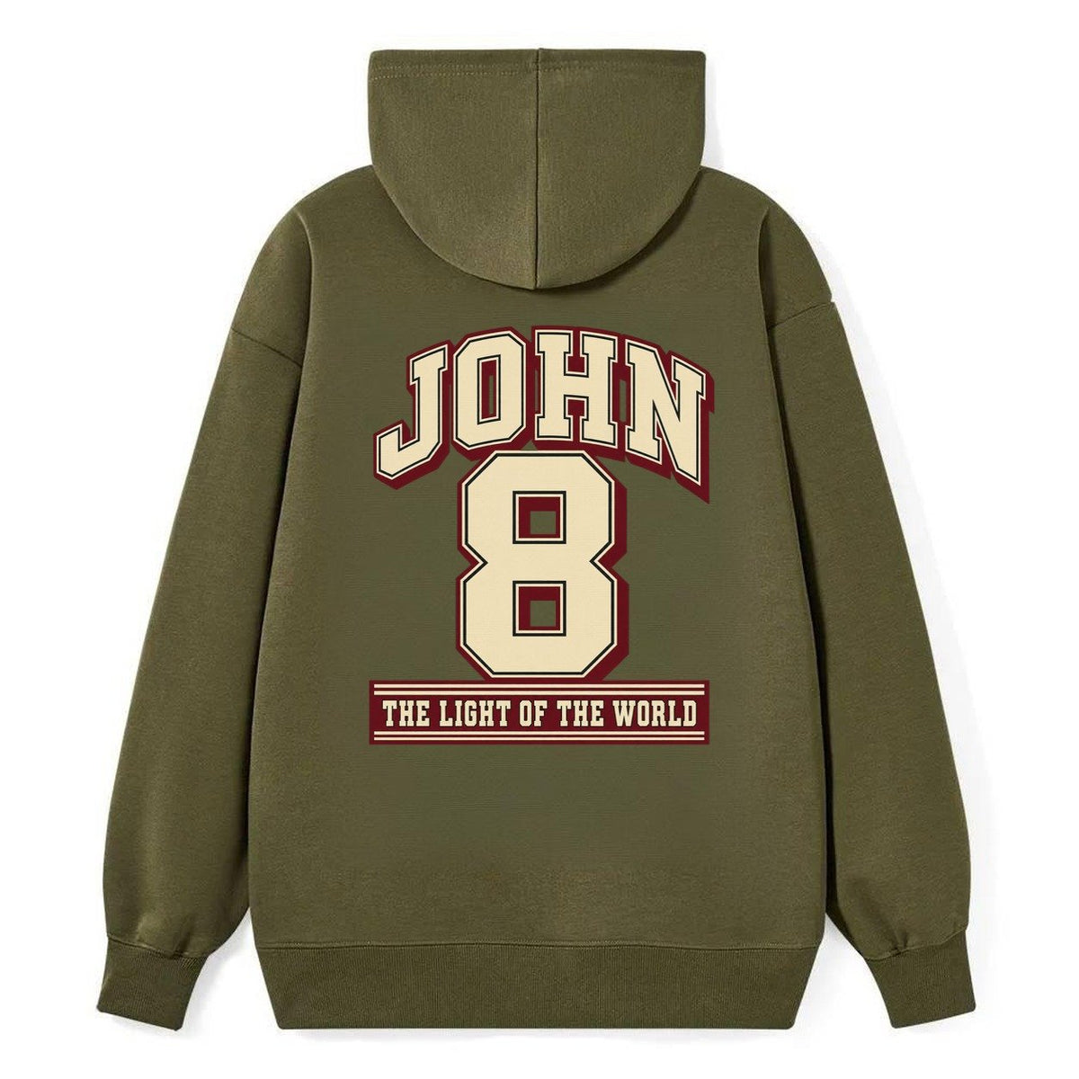 John 8 Varsity Chapel Varsity Classic Pullover Hoodie – Armygreen