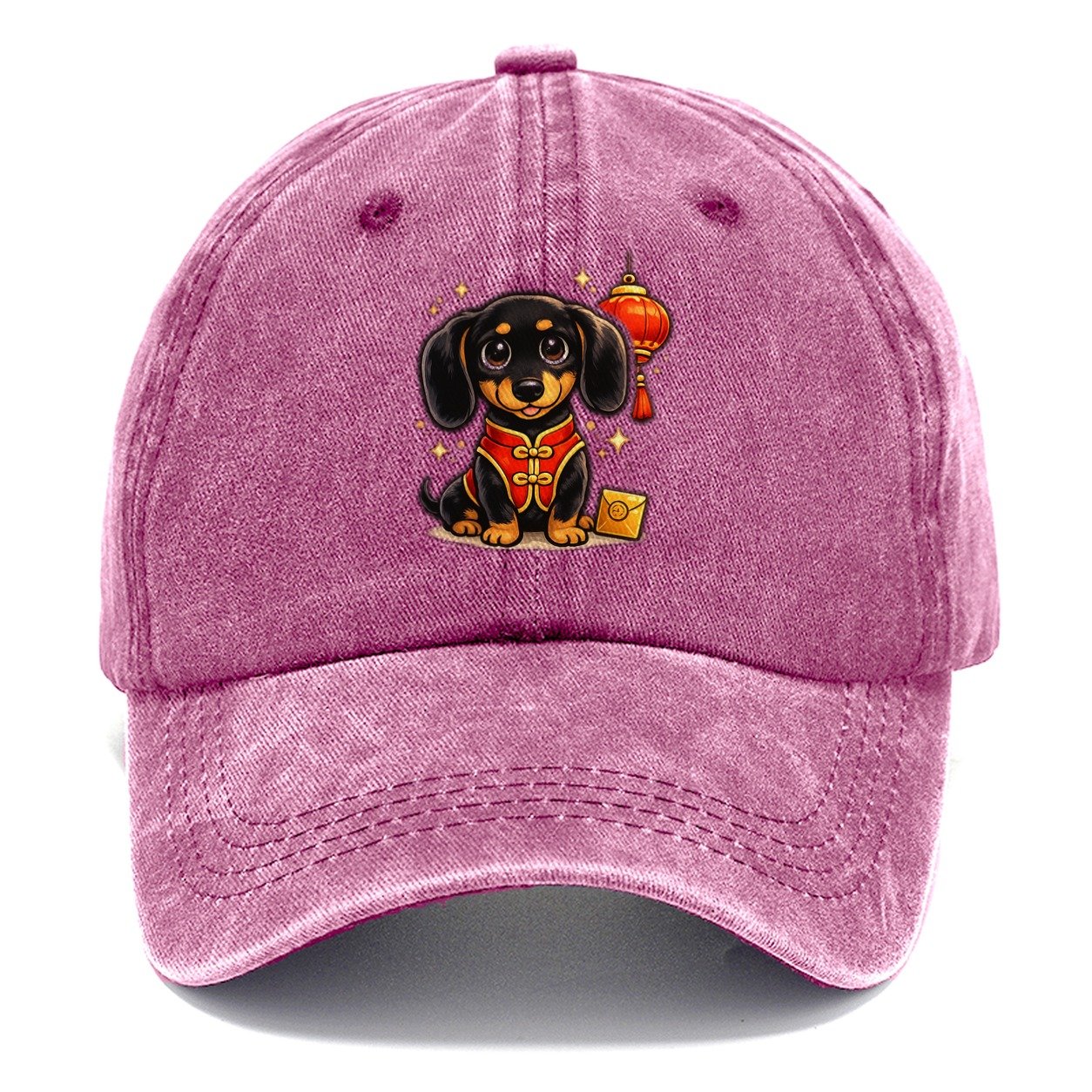 Dachshund Lunar New Year Classic Cap – Dusty Rose