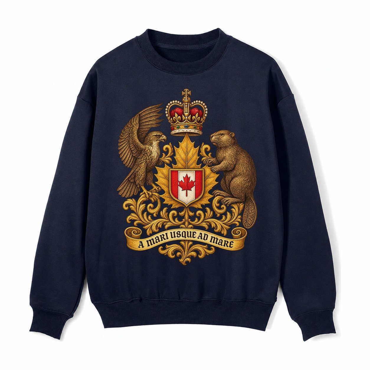 Canada Heritage Maple Badge Fleece Sweatshirt – Navy Blue