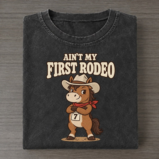 Aint My First Rodeo Well I Declare Vintage T-shirt – Black
