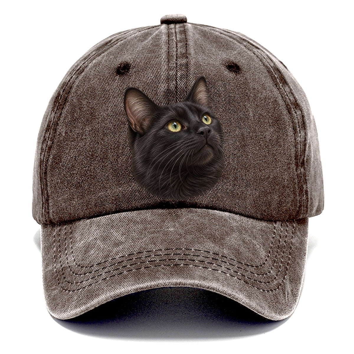Black Cat Upturned Whiskers Pastimes Companions Classic Cap – Brown