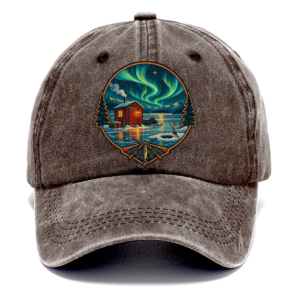 Northern Ice Shack Night Fishing Club Classic Cap – Brown