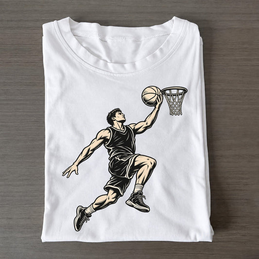 Basketball One Step Layup Global Sports Ink Figures Classic T-shirt – White