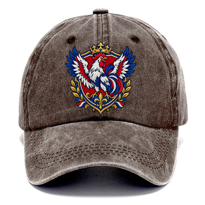 France Heraldic Crest Country Logos Classic Cap – Brown
