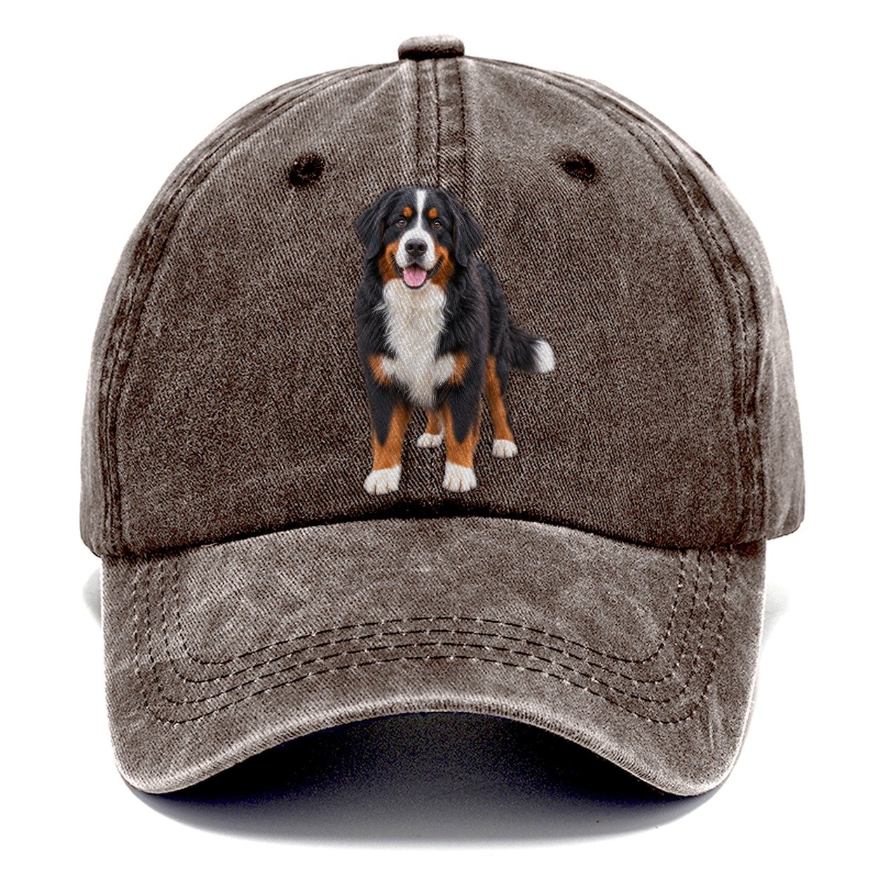 Bernese Mountain Dog Standing Top Breeds Classic Cap – Brown