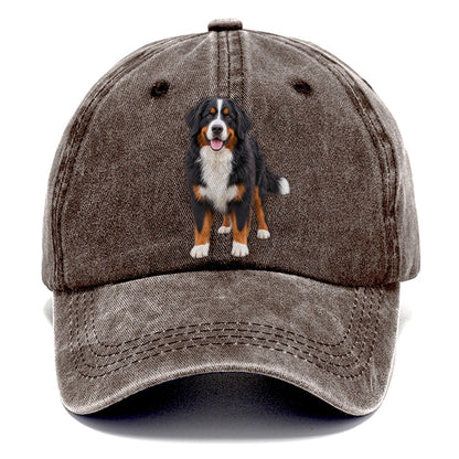 Bernese Mountain Dog Standing Top Breeds Classic Cap – Brown