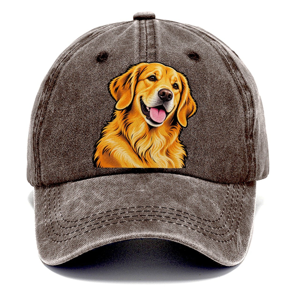 Happy Golden Retriever Portrait Classic Cap – Brown