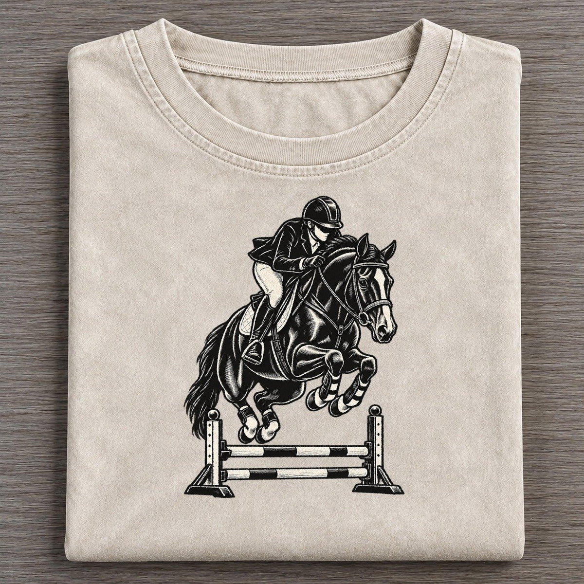Equestrian Show Jump Global Sports Ink Figures Vintage T-shirt – Off White