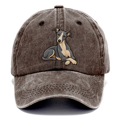 Blue Whippet Lounging Fan Favorites Classic Cap – Brown