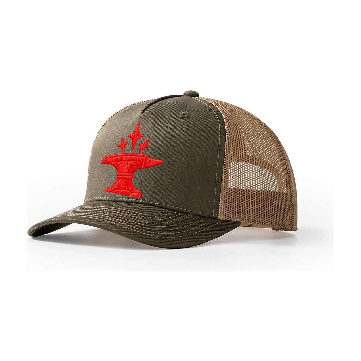 Anvil Rising Spark Micro Motion Mark Trucker Hat – Olive Khaki
