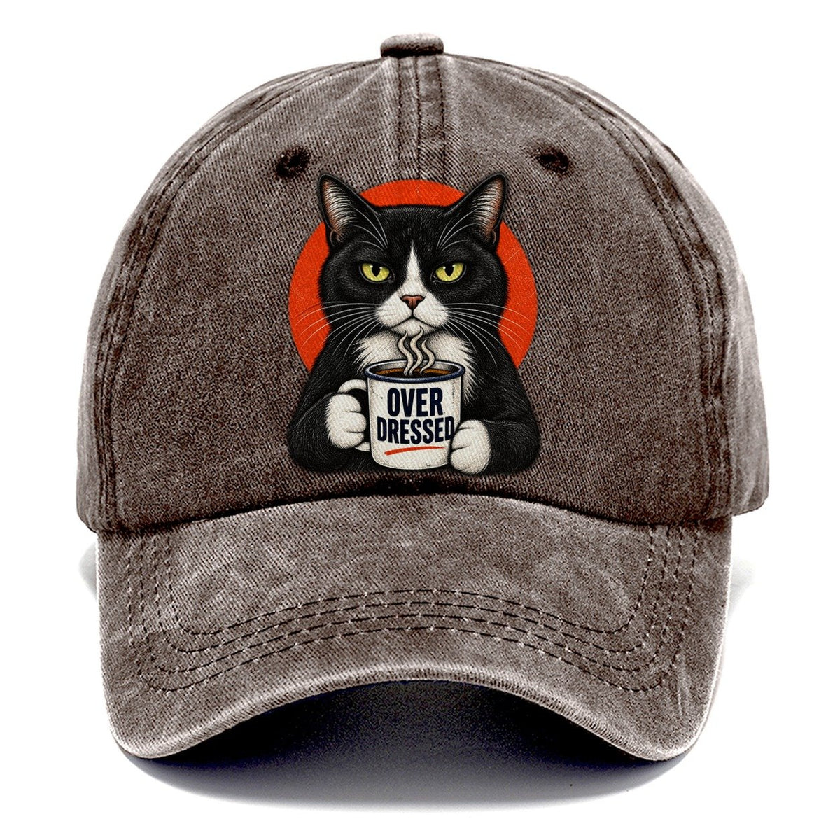 Tuxedo Cat Mug Truths Classic Cap – Brown