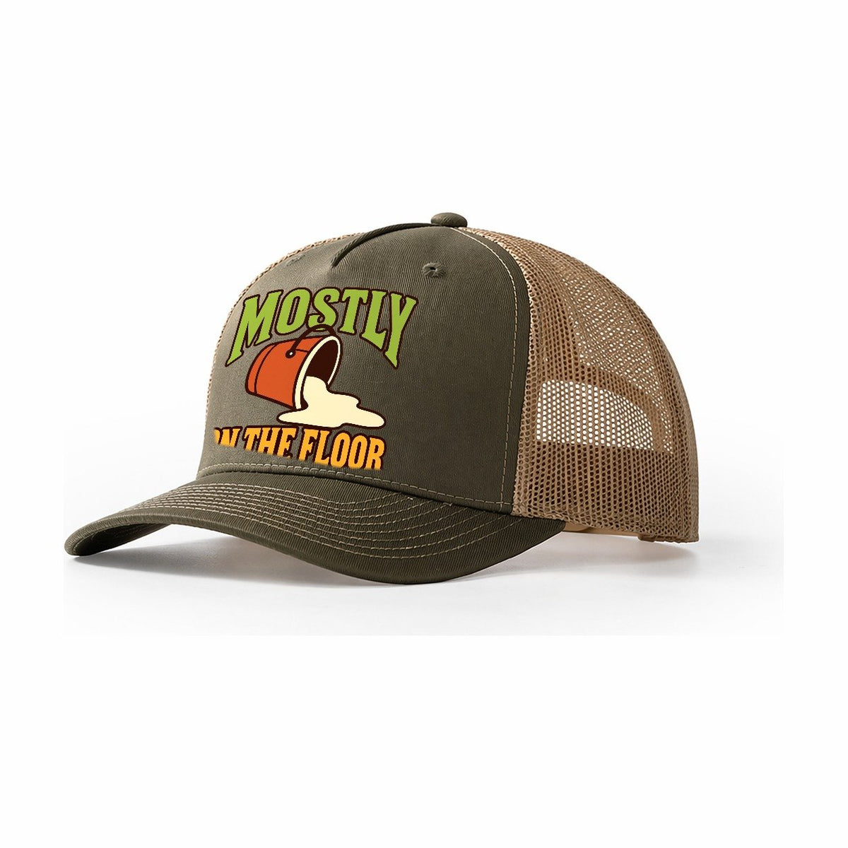 Mostly On The Floor Homebrewing Trucker Hat – Olive Khaki