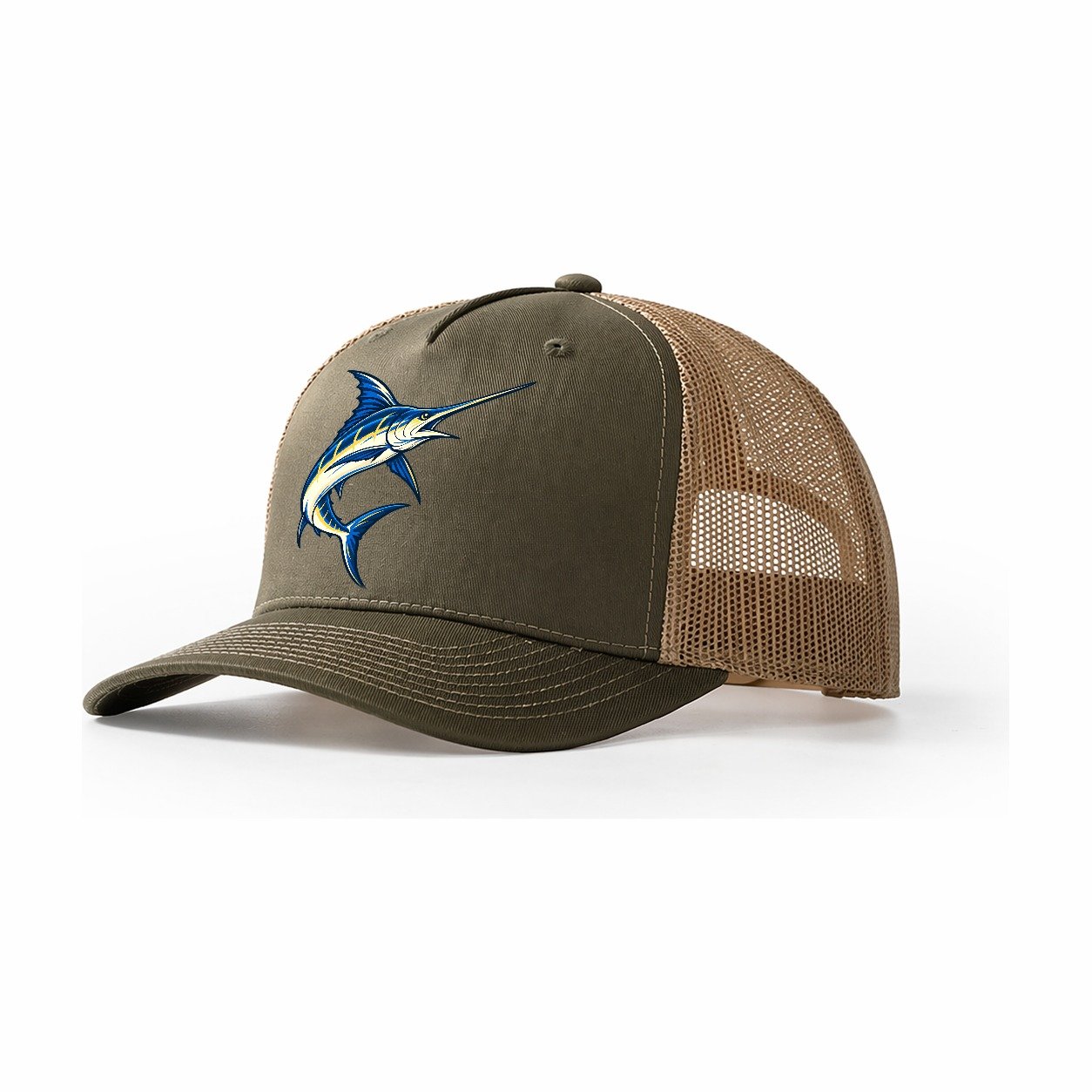 Swordfish Blade Fishing Elegant Trucker Hat – Olive Khaki