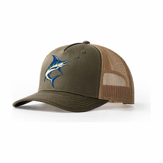 Swordfish Blade Fishing Elegant Trucker Hat – Olive Khaki