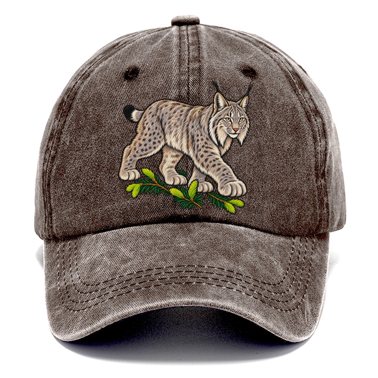 Canada Lynx And Spruce Tips Canada Cultural Icons Classic Cap – Brown