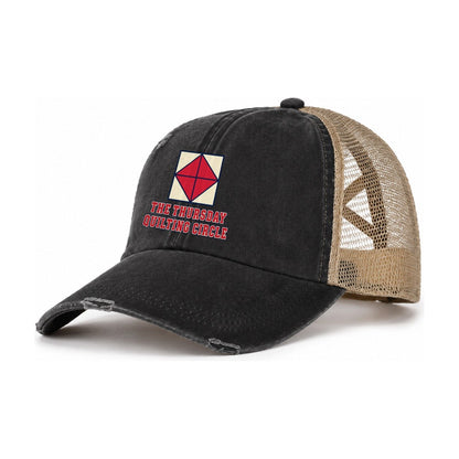 Quilting Circle Sewing And Quilting Women's Ponytail Trucker Hat – Washed Black Khaki