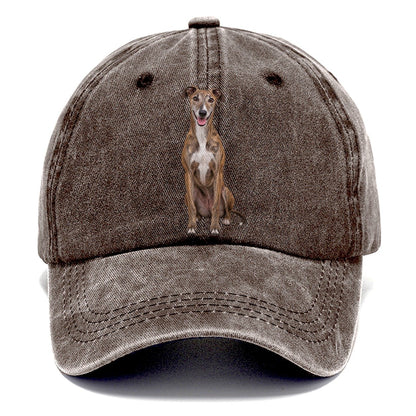 Greyhound Sitting Top Breeds Classic Cap – Brown