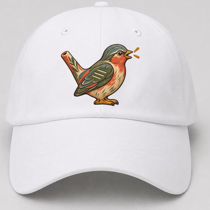 Clay Bird Whistle Gentle Wild Baseball Cap – White
