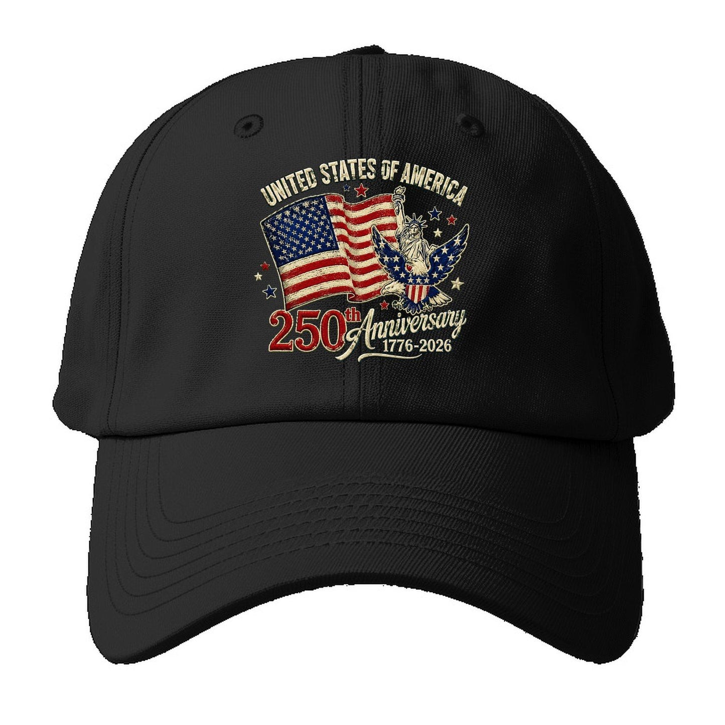 Us 250Th Patch Emblem Baseball Cap – Black