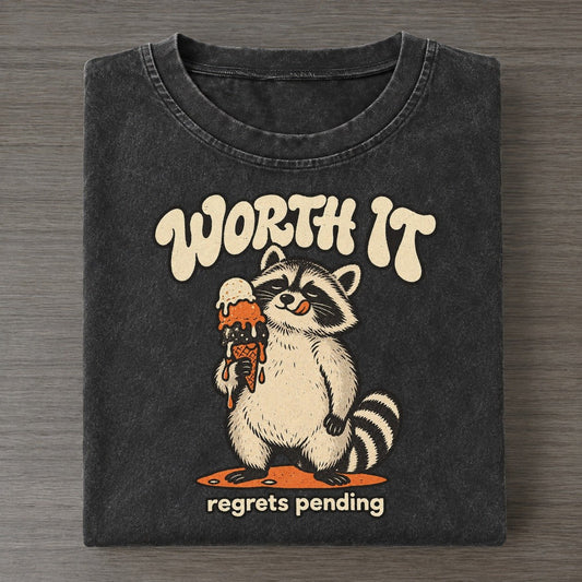 Worth It Raccoons Off Duty Vintage T-shirt – Black