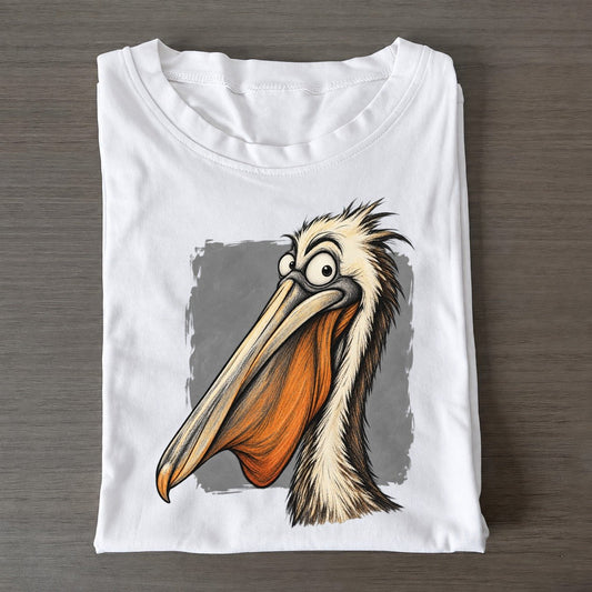 Pelican Expressive Portrait Wild Grin Gallery Classic T-shirt – White