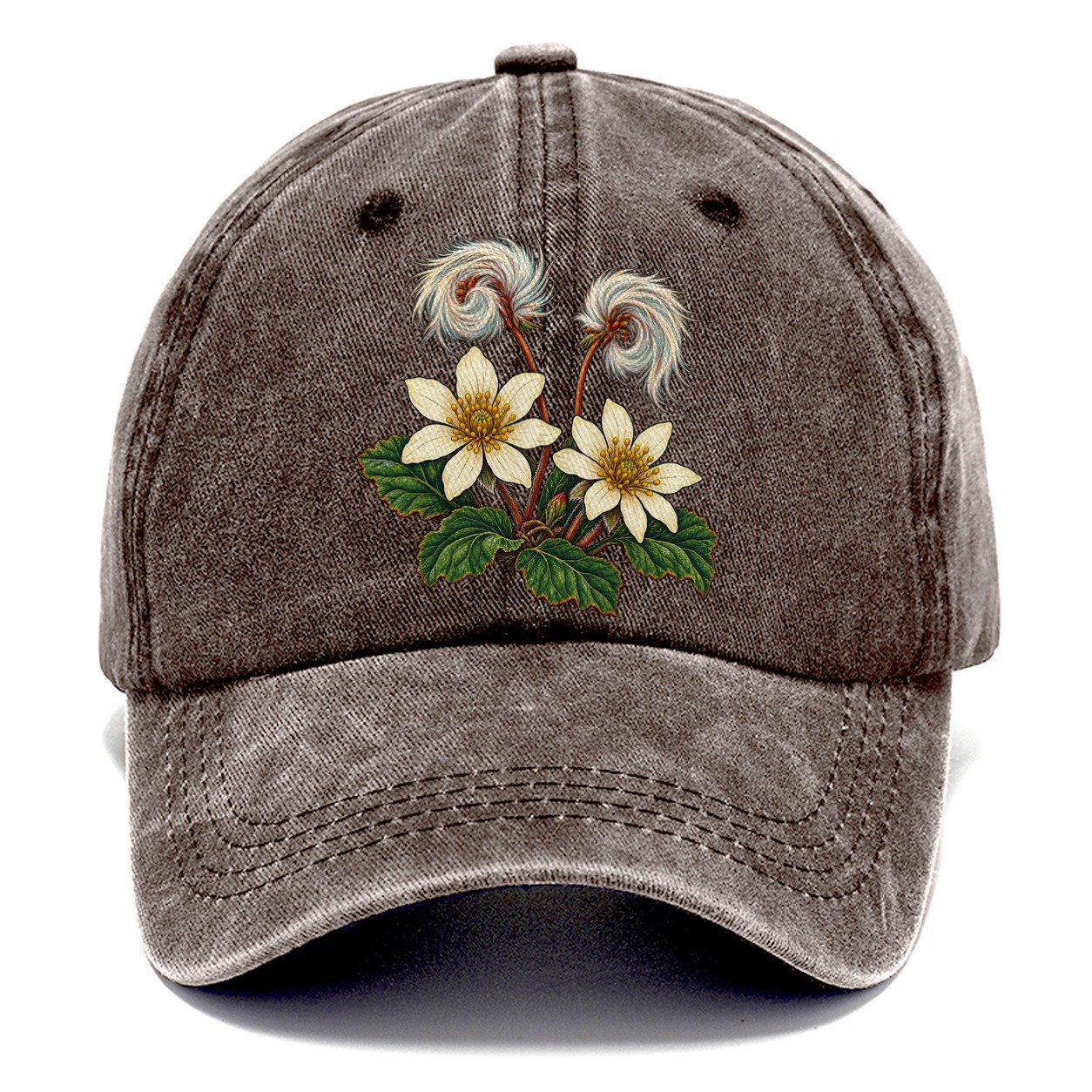 Northwest Territories Mountain Avens Canada Cultural Icons Classic Cap – Brown