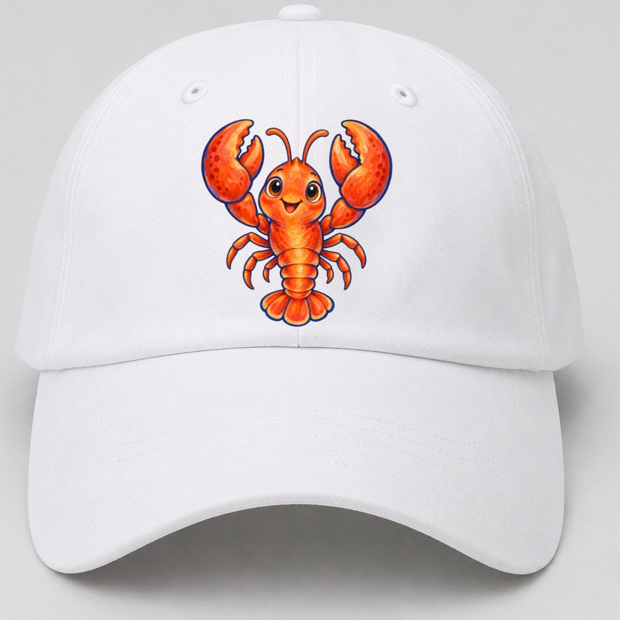 Lobster Front Claw Cheer Sea Sprite Baseball Cap – White