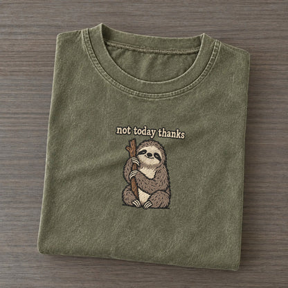 Not Today Thanks Strongly Worded Vintage T-shirt – Army Green