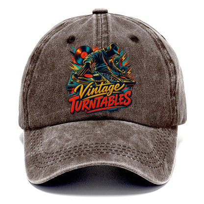 Vintage Turntables Music Instruments Classic Cap – Brown