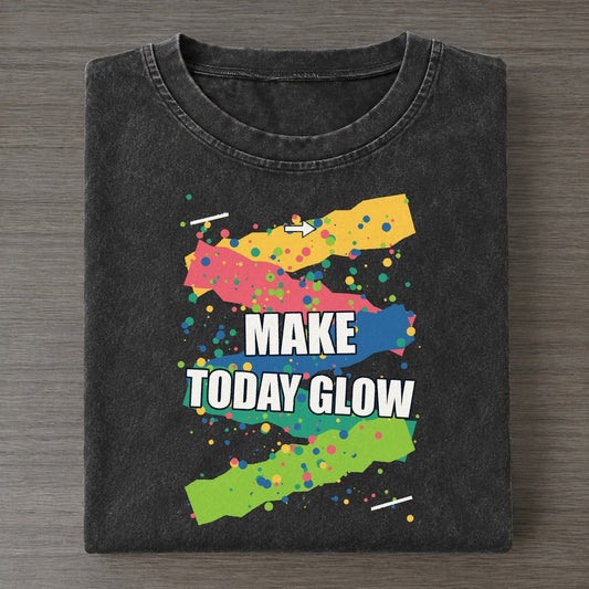 Make Today Glow Colorburst Uplift Vintage T-shirt – Black