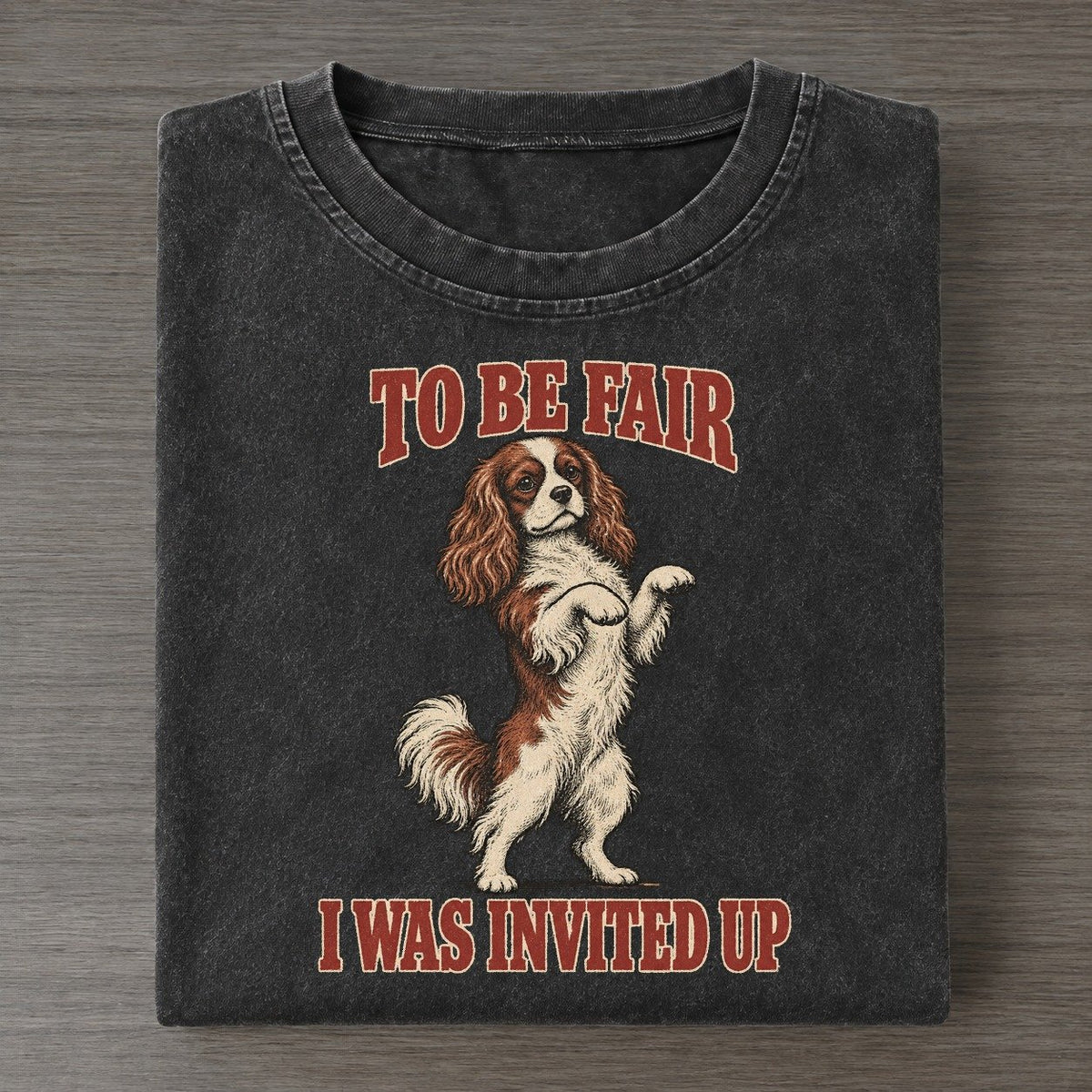 Cavalier King Charles Spaniel Dog Declarations Vintage T-shirt – Black