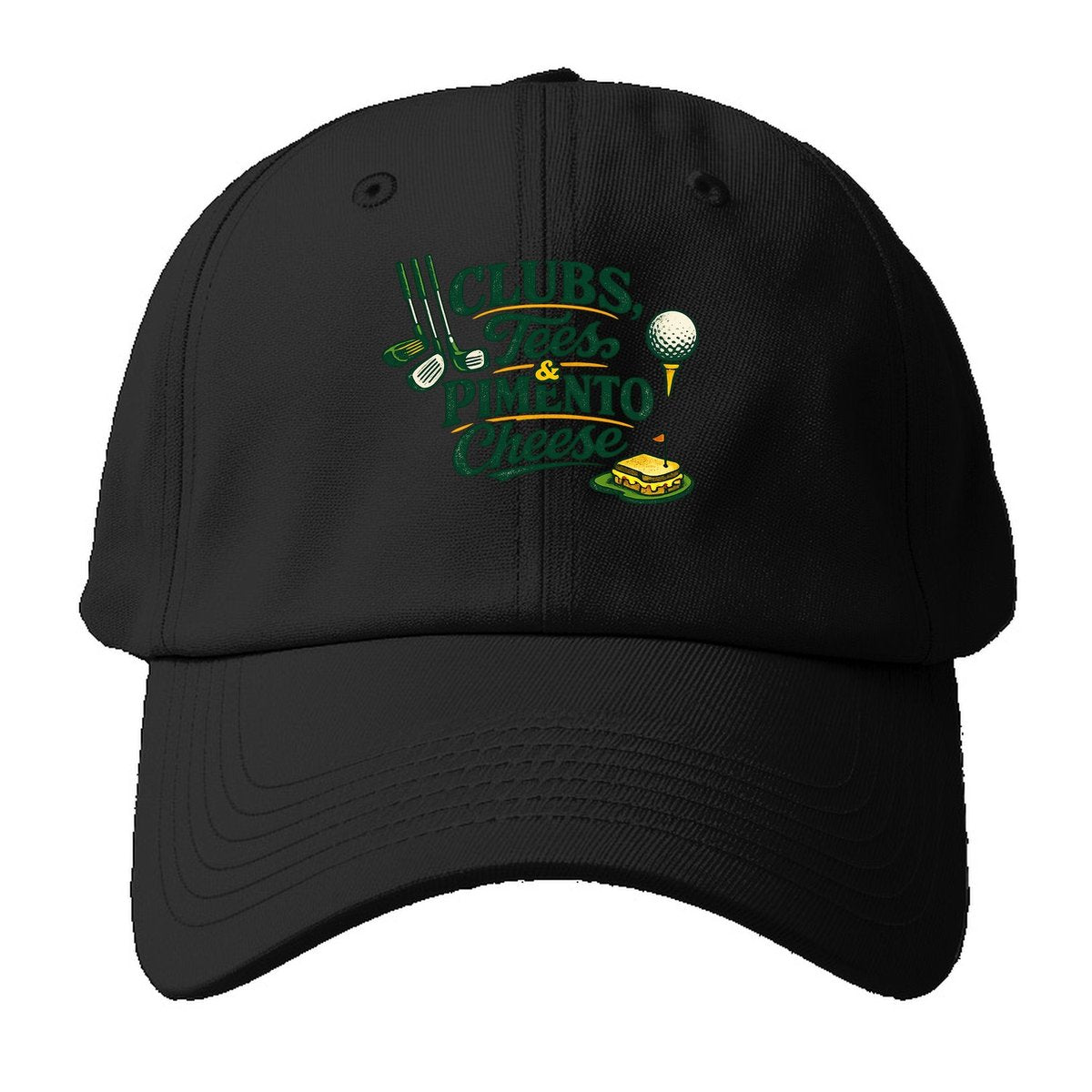 Clubs Tees Pimento Cheese Baseball Cap – Black