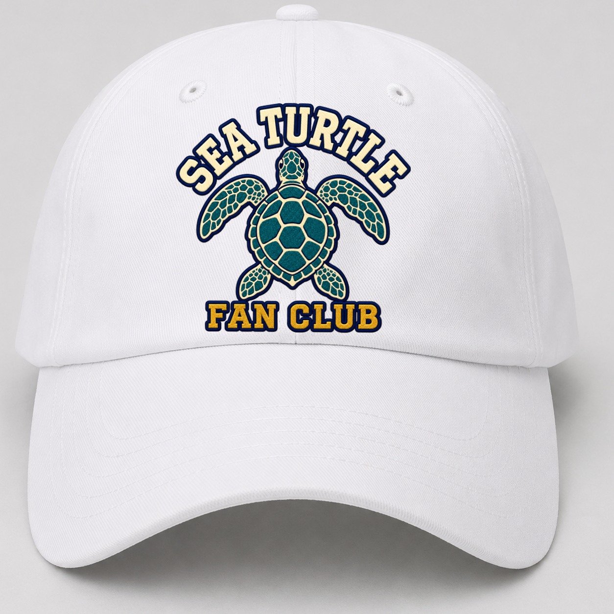 Sea Turtle Fan Club Baseball Cap – White