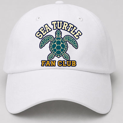Sea Turtle Fan Club Baseball Cap – White
