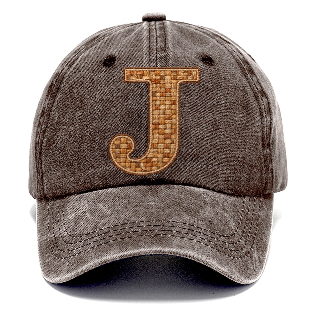 Woven Tweed J Monogram Classic Cap – Brown