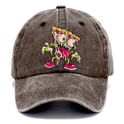 Bug Eyed Pizza Slice Crazy Styles Classic Cap – Brown
