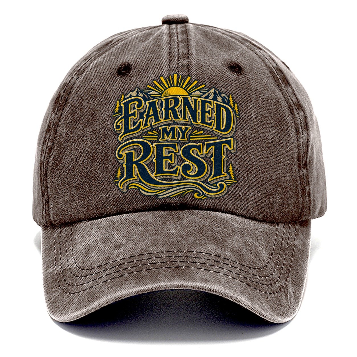 Earned My Rest Retired Living Classic Cap – Brown