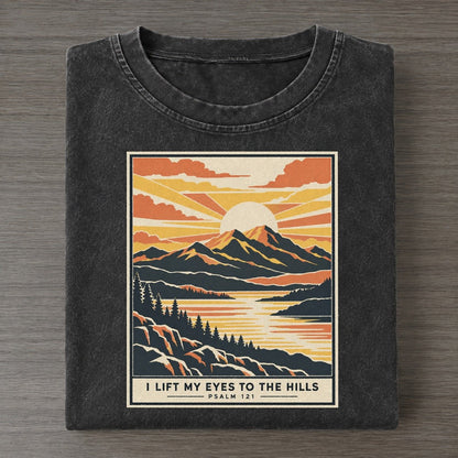 I Lift My Eyes Given Light Vintage T-shirt – Black