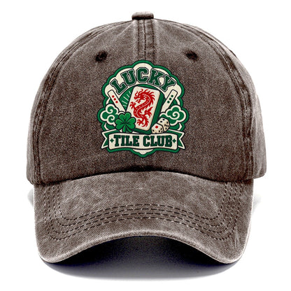 Lucky Tile Club Mahjong Game Night Classic Cap – Brown