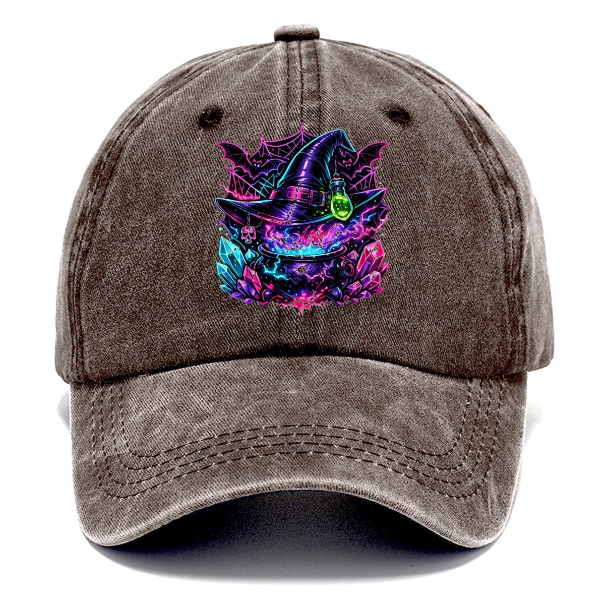 Neon Witch Cauldron Classic Cap – Brown