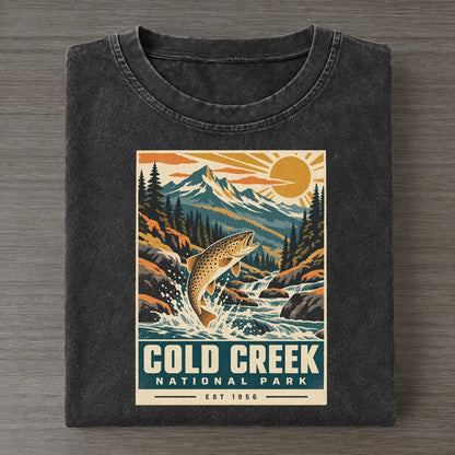 Cold Creek Nowhere National Parks Vintage T-shirt – Black