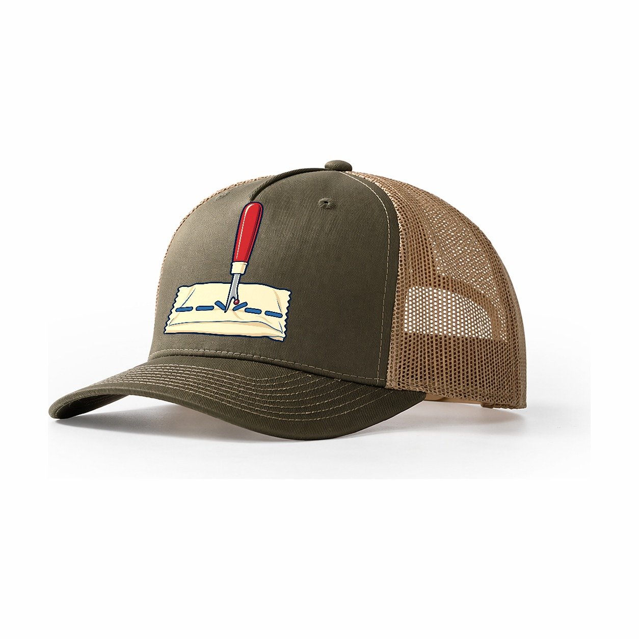 Seam Ripper Study Sewing And Quilting Trucker Hat – Olive Khaki