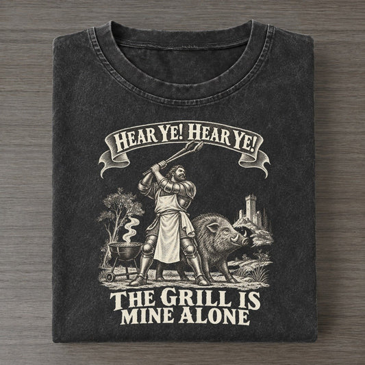 The Grill Keeper And The Boar Royal Decree Vintage T-shirt – Black