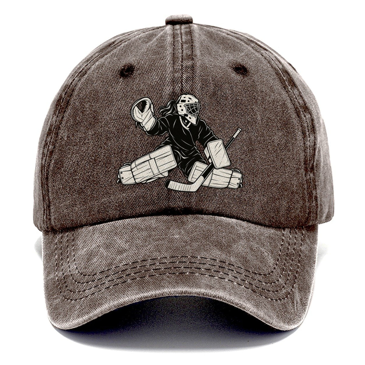 Female Hockey Goalie Classic Cap – Brown