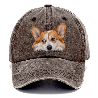 Corgi Resting Chin Character Club Classic Cap – Brown