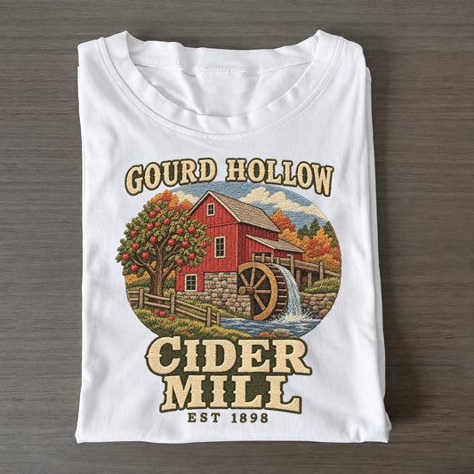 Cider Mill Gourd Hollow Classic T-shirt – White