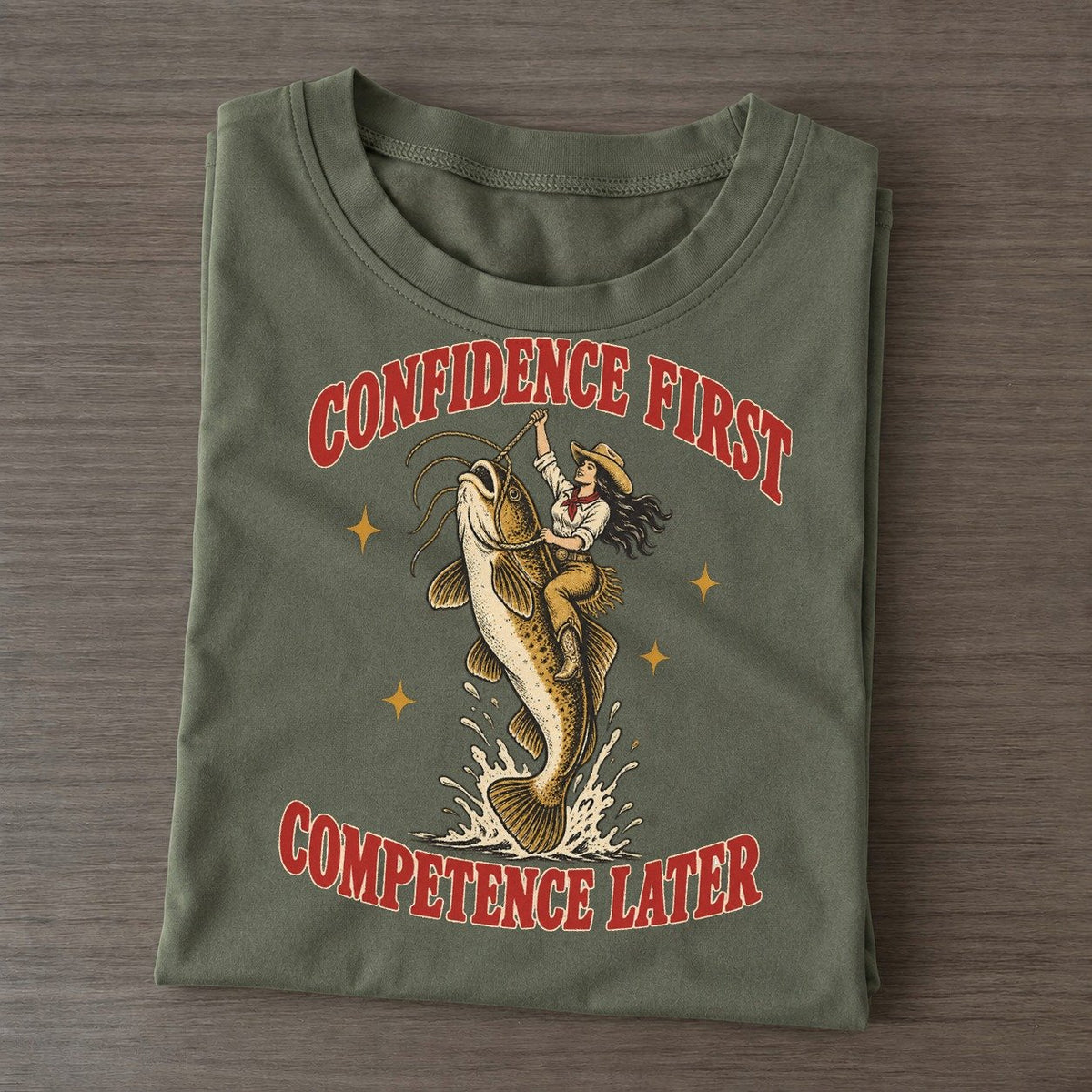 Competence Later Unhinged Affirmations Classic T-shirt – Army Green