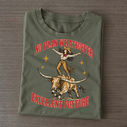 Excellent Posture Unhinged Affirmations Classic T-shirt – Army Green