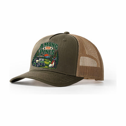 Among The Pines Golf Life Trucker Hat – Olive Khaki